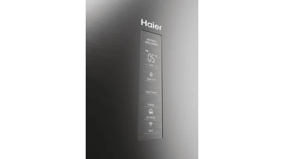 Réfrigérateur Haier HDPW5618DWPK – 350L, No Frost, Distributeur d’eau, 3 Tiroirs, Classe D – Gris – Image 12
