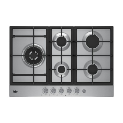 Plaque de cuisson BEKO 5 feux gaz encastrable Inox 90x60 avec brûleur wok – HIAL75235SX