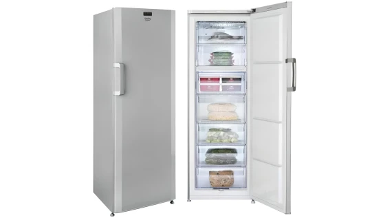 Congélateur Vertical BEKO 250L NoFrost 7 Tiroirs – Inox Silencieux Classe A+