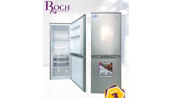 Réfrigérateur ROCH Combiné 3 Tiroirs 260L – Gris RFR-260DB