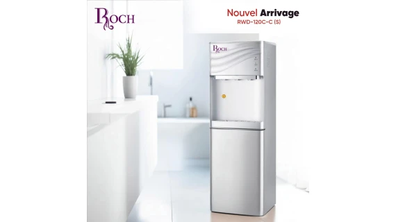 Fontaine à Eau ROCH RWD120 – 3 Robinets Chaud/Froid/Tempéré avec Mini Frigo Intégré