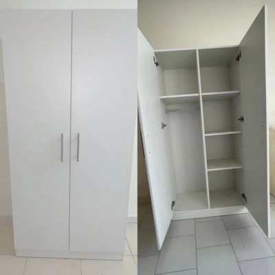 Armoire 2 battants – 85x45x75 cm – Blanc – Réf. ARB002 – Image 3