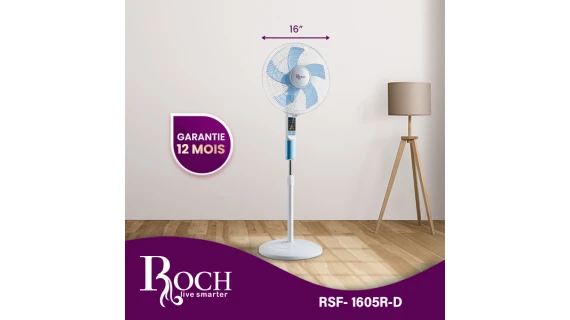 Ventilateur sur pied ROCH RSF-1605R-D avec télécommande