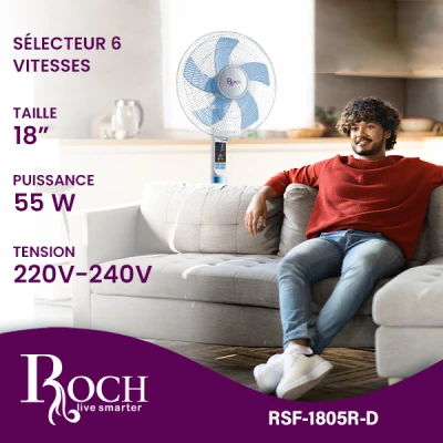 Ventilateur sur pied ROCH 18″ avec télécommande – RSF-1805R-D – Image 4