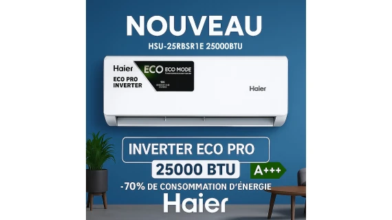 Climatiseur Haier HSU-25RBSR1E – 25000 BTU – Inverter ECO PRO