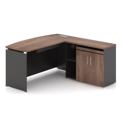 Table de bureau avec retour et caisson OZ-13EX03A-16 (1600W x 800D x 750H)