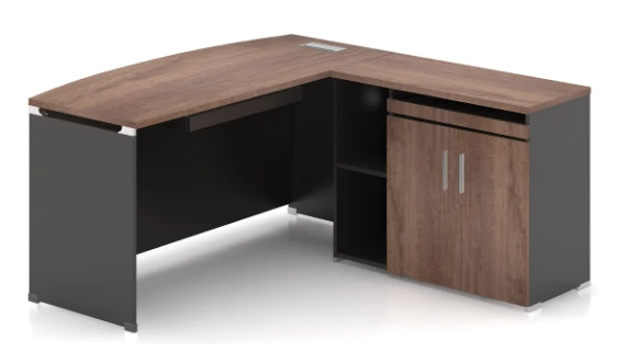 Table de bureau avec retour et caisson OZ-13EX03A-16 (1600W x 800D x 750H)