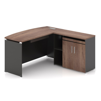 Table de bureau avec retour et caisson OZ-13EX03A-18 (1800W x 800D x 750H)