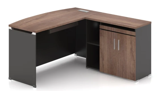 Table de bureau avec retour et caisson OZ-13EX03A-18 (1800W x 800D x 750H)