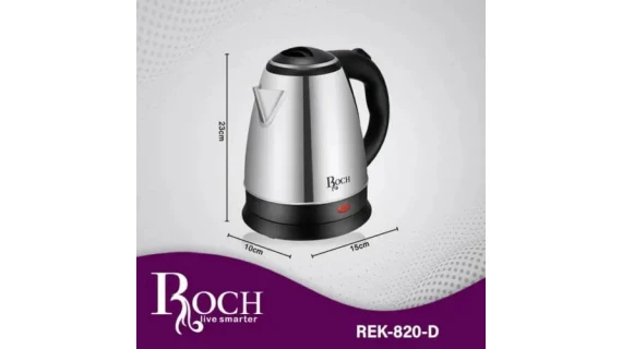 Bouilloire Électrique ROCH 2 Litres Inox – REK820D | Haute Puissance Sécurité Automatique