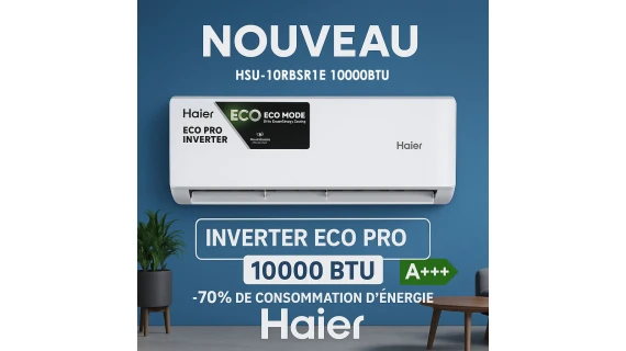 Climatiseur mural Haier Inverter Eco Pro 10000 BTU – HSU-10RBSR1E