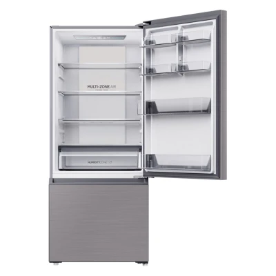 Réfrigérateur Haier Combiné 3 Tiroirs 460 Litres Gris HRF-460BMSM – Image 4