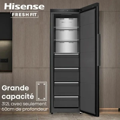 Congélateur/Réfrigérateur Hisense Vertical Combiné 4 Tiroirs NoFrost – FT5K310GSFC – Image 6
