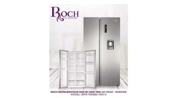 Frigo ROCH  Side by Side RFR-700SBW-I – 700L – Inox – Multi Cooling – Éco-énergétique