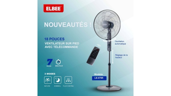 Ventilateur sur pied ELBEE 18 pouces LB879