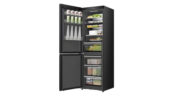 Réfrigérateur Hisense Combiné 3 Tiroirs 370L – No Frost Inverter – Noir – RB5K330GSFE – Image 4
