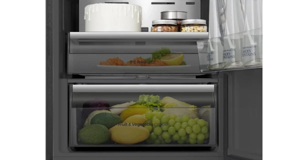 Réfrigérateur Hisense Combiné 3 Tiroirs 370L – No Frost Inverter – Noir – RB5K330GSFE – Image 6