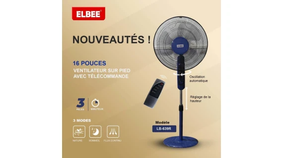 Ventilateur sur pied ELBEE 16 pouces LB639R