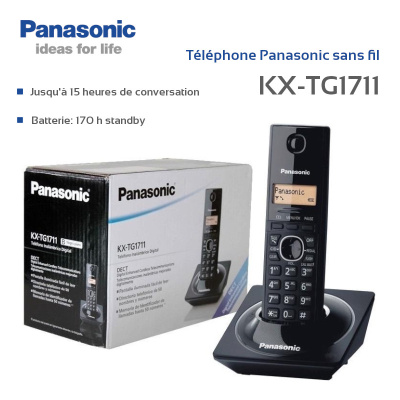 Téléphone Fixe Panasonic Sans Fil KX-TG1711 – Élégance, Clarté et Confort d’Utilisation