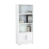 Classeur HAVIR avec porte en verre, couleur blanche, dimensions 77x35x177 cm