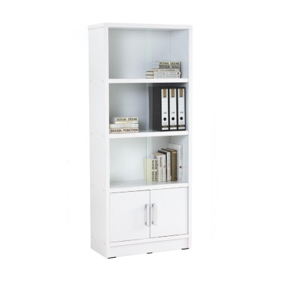 Classeur HAVIR avec porte en verre, couleur blanche, dimensions 77x35x177 cm