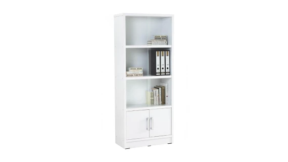 Classeur HAVIR avec porte en verre, couleur blanche, dimensions 77x35x177 cm