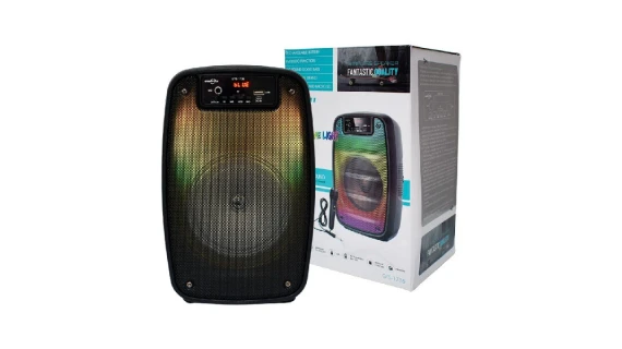 Haut-parleur Bluetooth Portable avec Microphone et Lumières LED – Son Puissant et Ambiance Festive