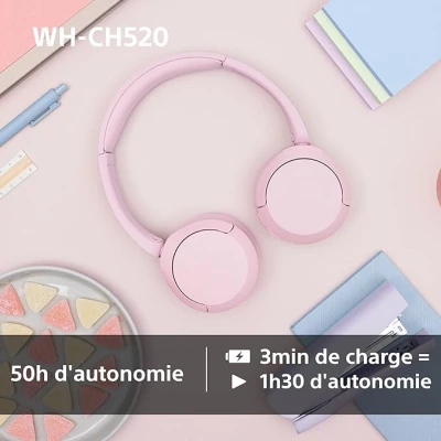 SONY WH-CH520 – Casque Bluetooth Sans Fil | Multipoint Micro Intégré – Image 4