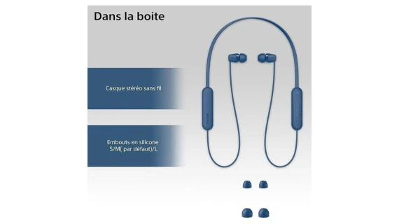 Sony WI-C100 – Écouteurs Sans Fil Bluetooth | Autonomie 25h  Son Immersif