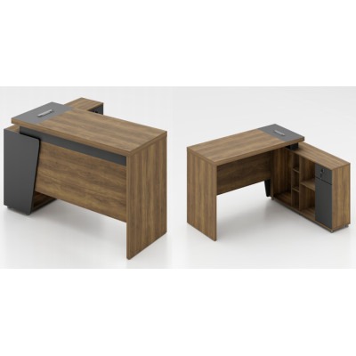 Bureau Exécutif Professionnel 1600×800 mm avec Retour – Plateau MFC 50 mm, Passe-Câbles | Modèle OZ-9112-16