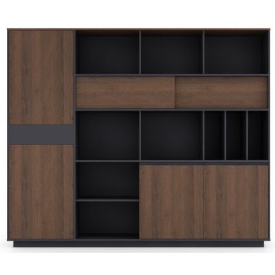 Filing Cabinet Grande Capacité en MFC 2400×400×2000 mm – Armoire de Rangement de Bureau Professionnelle OZ-2744