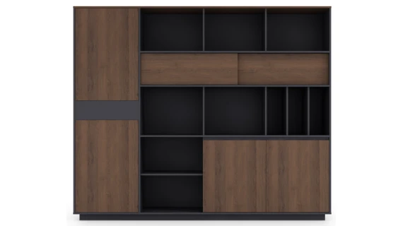 Filing Cabinet Grande Capacité en MFC 2400×400×2000 mm – Armoire de Rangement de Bureau Professionnelle OZ-2744