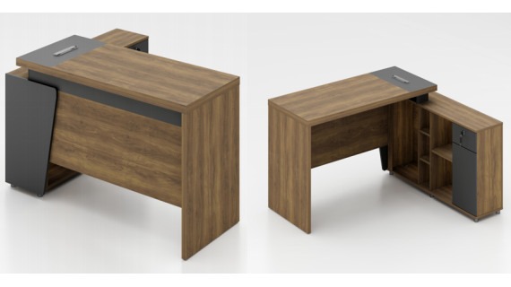 Bureau Exécutif Professionnel 1800×800 mm avec Retour – MFC Épais 50 mm, Passe-Câbles Intégré | Modèle OZ-9112-18