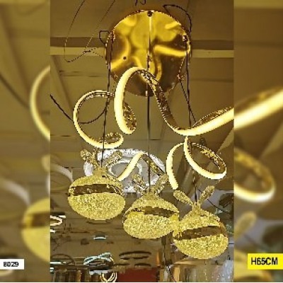 Lampe Plafonnier Anneaux & Disques Cristal – 65 cm | Modèle 8029