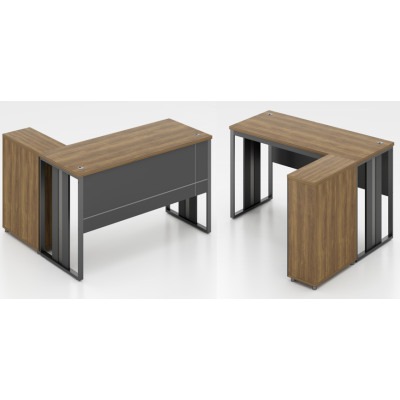 Bureau de Direction Exécutif OZ-9113-16 – 160×80 cm avec Retour Latéral, Gestion de Câbles, MFC Premium