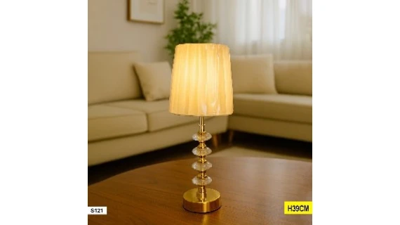 Abat-jour Lampe Cristal Doré – Modèle S121 (39 cm)