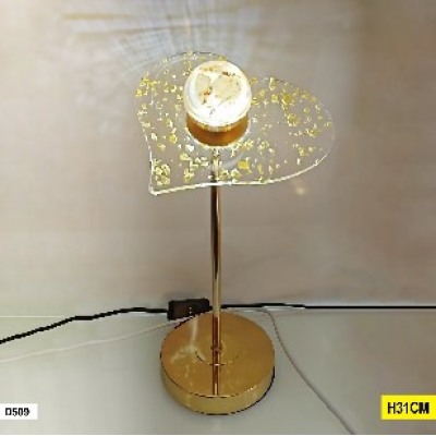 Abat-jour Lampe Cœur Cristal Doré – Modèle D509 (31 cm)