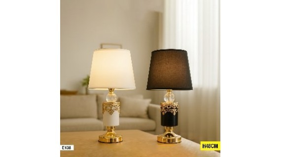 Abat-jour Lampe Duo Élégance Noir & Blanc – 48 cm | Modèle 138