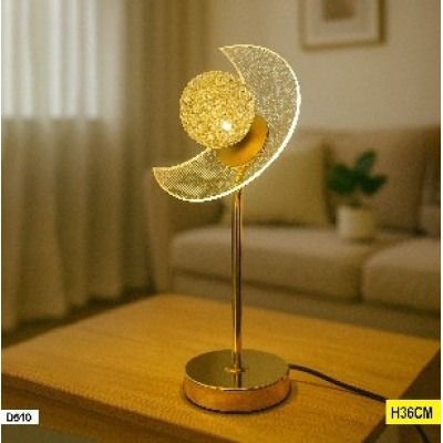 Abat-jour Lampe Orbite Cristal Doré – Modèle D510 (36 cm)