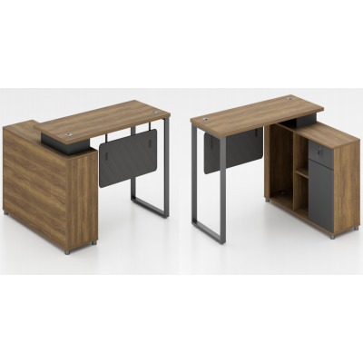Bureau Exécutif OZ-9115-18 avec Retour Latéral – 1800×800 mm, Plateau MFC 25 mm, Gestion Câbles Intégrée
