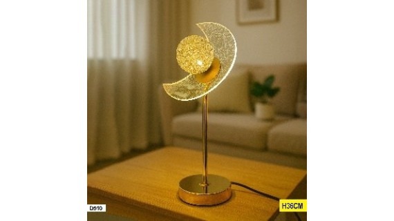 Abat-jour Lampe Orbite Cristal Doré – Modèle D510 (36 cm)