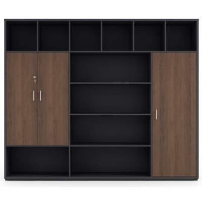 Filing Cabinet Grande Capacité en MFC 2400×400×2000 mm – Armoire de Rangement de Bureau Professionnelle OZ-2737