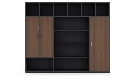 Filing Cabinet Grande Capacité en MFC 2400×400×2000 mm – Armoire de Rangement de Bureau Professionnelle OZ-2737