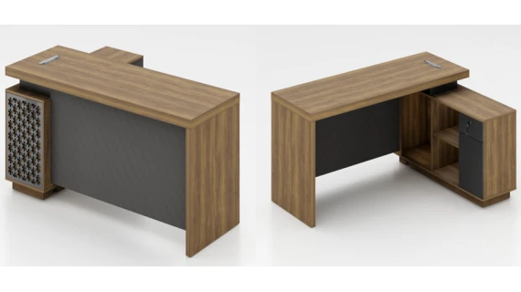 Bureau Exécutif Professionnel 1800×800 mm avec Retour – MFC 50 mm et Passe-Câbles | Modèle OZ-9111-18