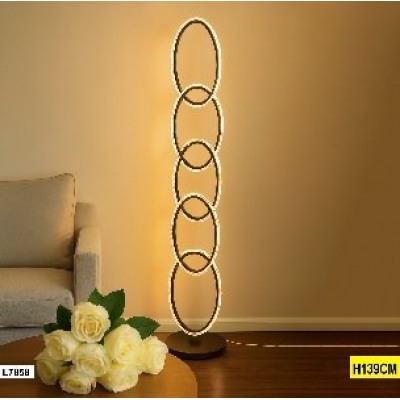 Lampadaire Colonne 6 Anneaux Lumineux – Modèle L7858 (139 cm)