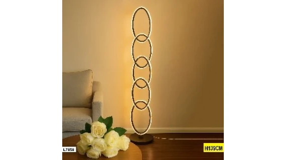 Lampadaire Colonne 6 Anneaux Lumineux – Modèle L7858 (139 cm)