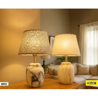 Abat-jour Lampe Marbre Double Ton – Modèle M002 (35 cm)