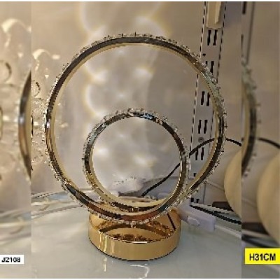 Abat-jour Lampe Cercle Cristal Doré – Modèle J2108 (31 cm)