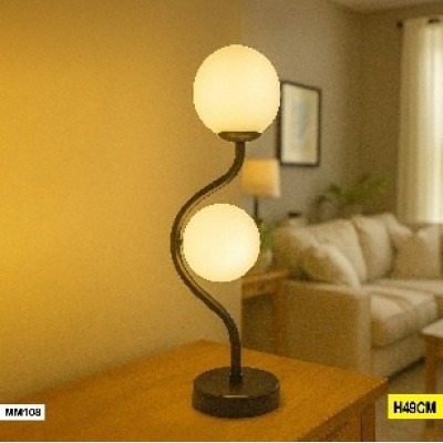 Abat-jour Lampe Courbure Artistique Double Globe – Modèle MM108 (49 cm)
