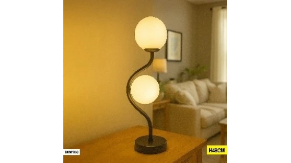 Abat-jour Lampe Courbure Artistique Double Globe – Modèle MM108 (49 cm)